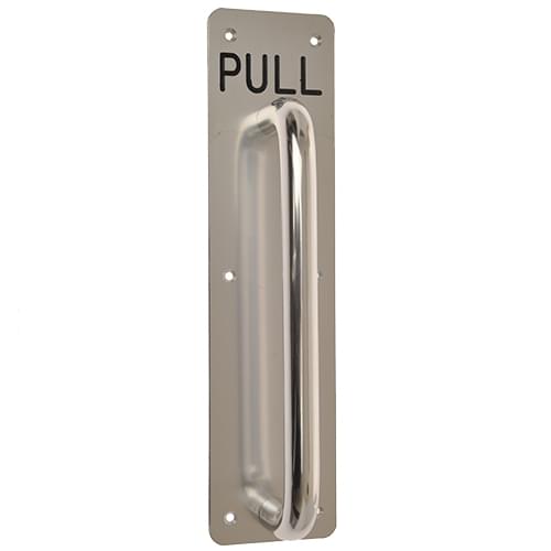 7048 225MM PAA PULL HANDLE ON PLATE ENGRAVED 'PULL'